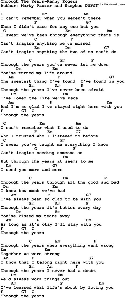 thru the years chords|through the years lyrics.